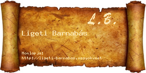 Ligeti Barnabás névjegykártya