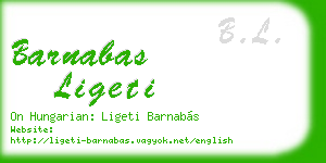 barnabas ligeti business card